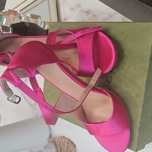 Satin Pink Heeled Sandal